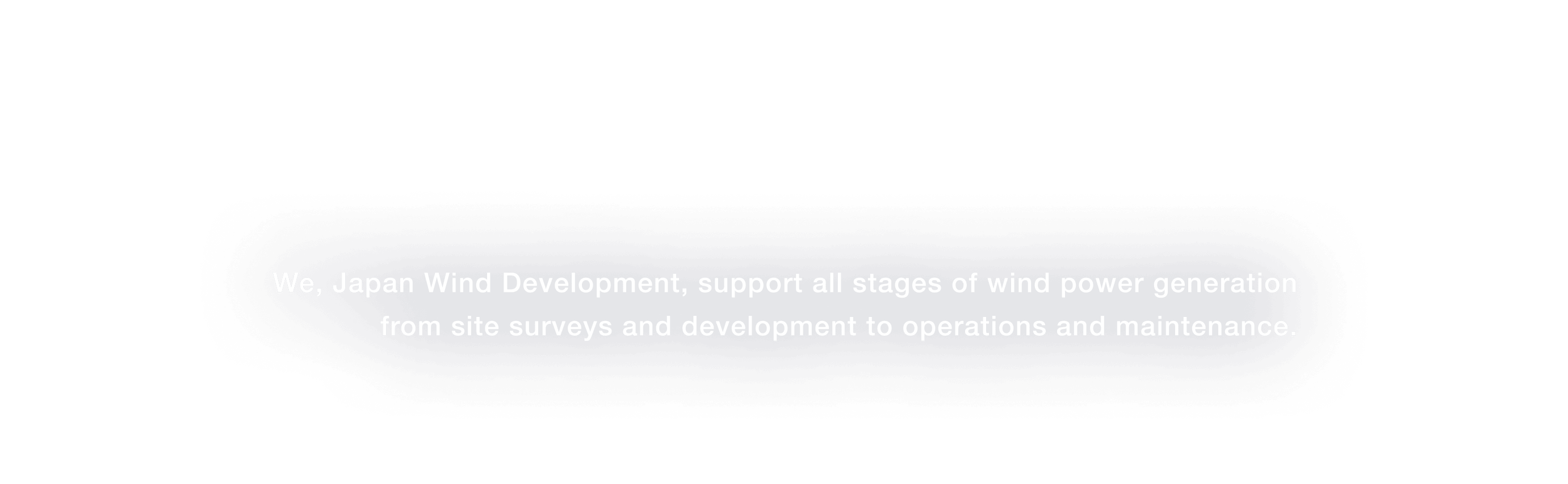 We, Japan Wind Development, support all stages of wind power generation from site surveys and development to operations and maintenance.
